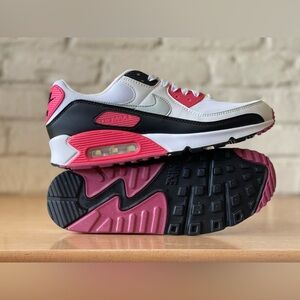 Nike Air Max 90 Retro White Pink Black Women Sizes Running Shoes DH8010-105 New